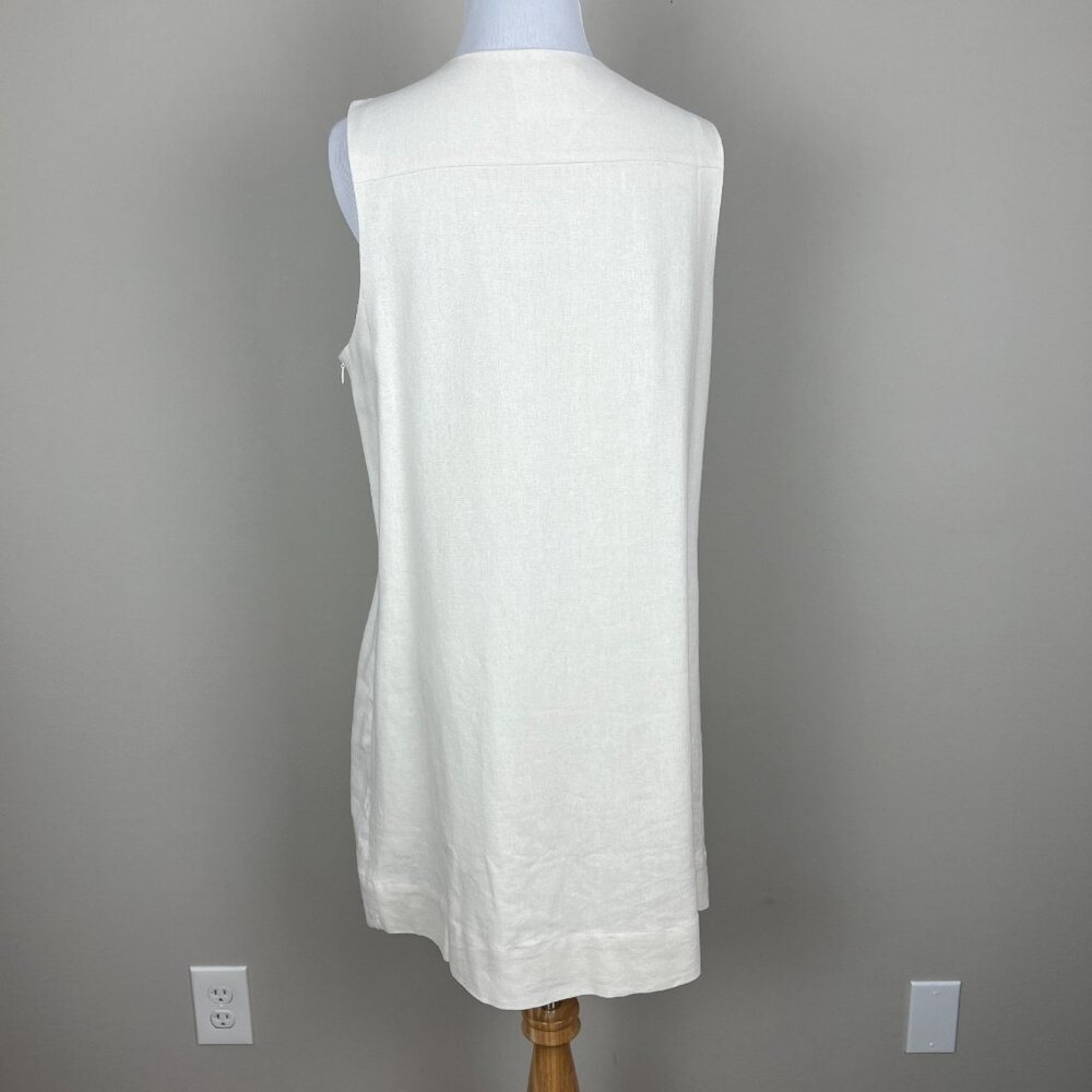Hyacinth House Tuckernuck Mini Dress Womens Medium‎ Ivory Linen Cotton Lace Up M - Picture 6 of 16